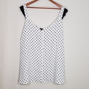 Torrid Black White Polka Dot Lace Trim Tank Size 6
